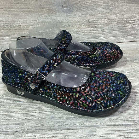 Alegria Shoes - Alegria Belle Ric Rack Rainbow EU 41 US 10.5 Colorful Chevron Mary Janes Vegan